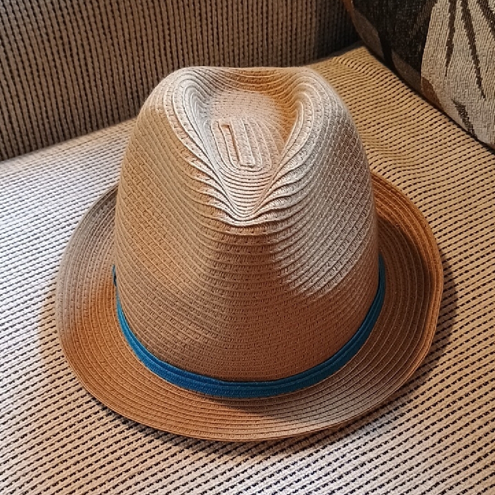 NWOT Stylish Tan Fedora with Blue Band